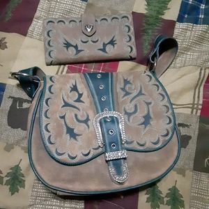 Ariat purse with matching wallet